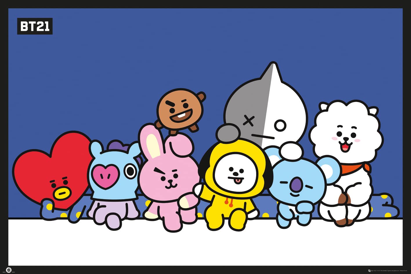 Gb Eye Multi-Colour Bt21 Group Blue 61 X 91.5Cm Maxi Poster