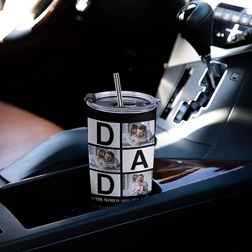 Miniatura 6 de Vaso de viaje personalizado con imagen para papá, regalo en el día del padre de parte de la hija o hijo, taza de café personalizada con taza de foto