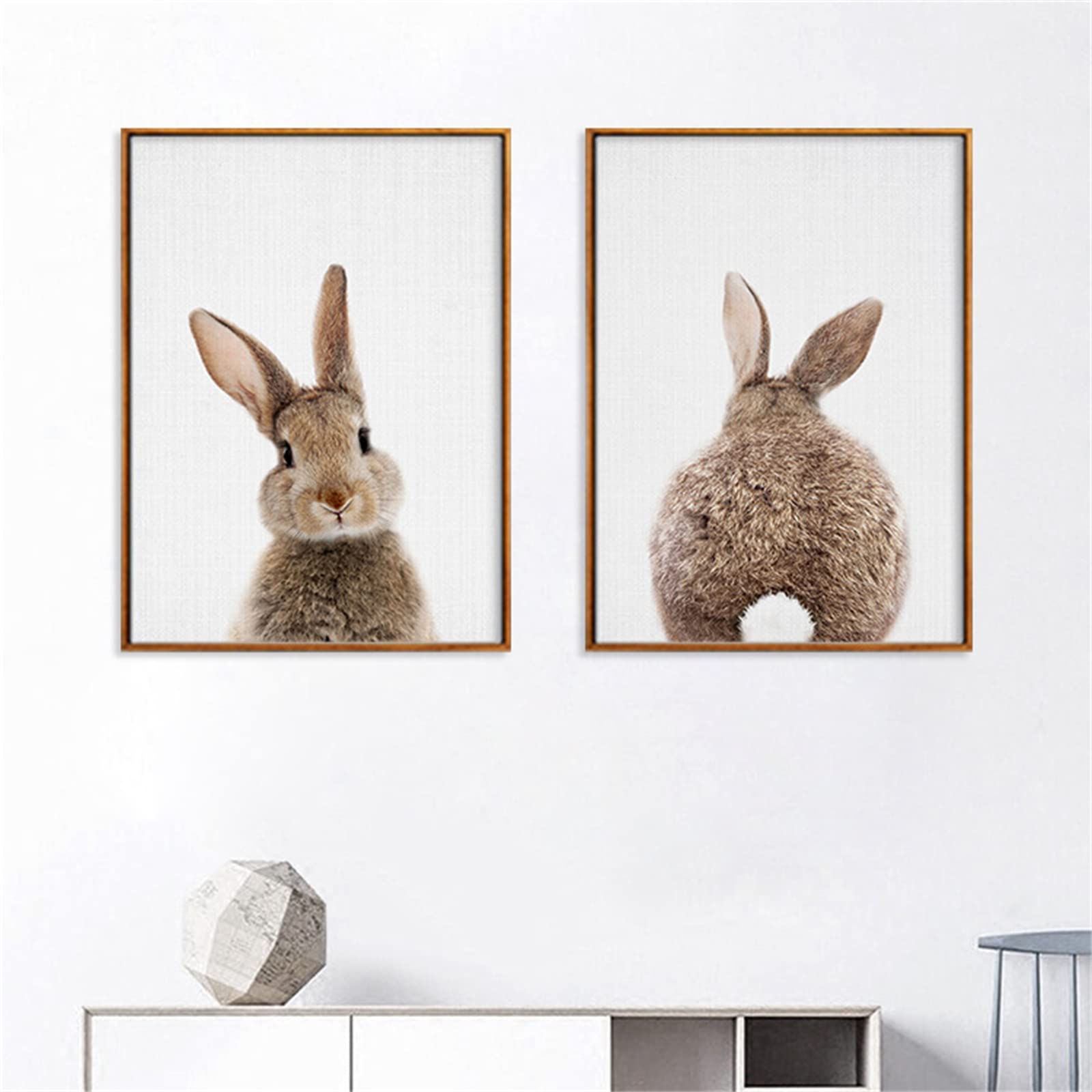 Trayosin Children's Room Pictures, Set of 2, Premium Rabbit Poster Set, Wall Pictures, Decorative Pictures, Children's Room, Girls and Boys, Baby Room, Decorative Wall Poster (21