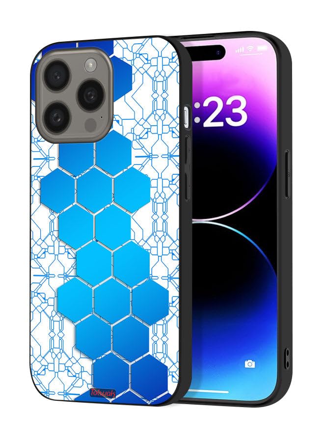 Tolwak Apple iPhone 15 Pro Max Protective Case Cover Honeycomb Hexagon Icon Networks Multicolor 70240104098