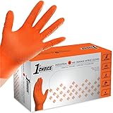 1st Choice 6 mil Mechanic Gloves, Nitrile Gloves Disposable Latex Free - XL Box of 1000 Orange Nitrile Disposable Gloves