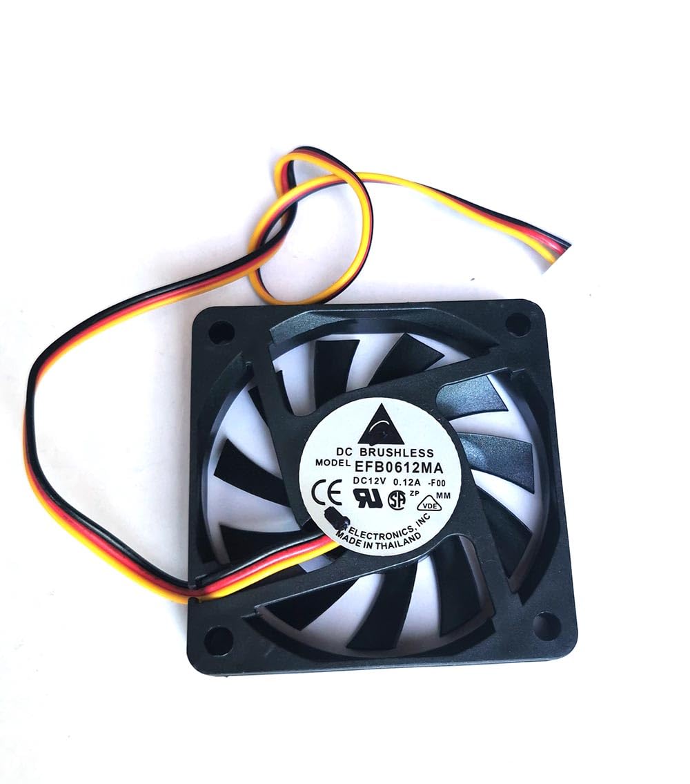 12V 0.12A Ball Bearing Quiet Cooling Fan for Delta EFB0612MA-F00 12V 3-Pin 60x60x10mm 6010