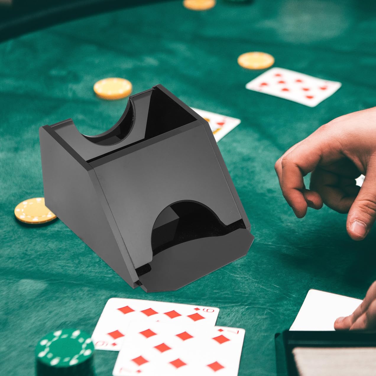 Dealer di Carte in Acrilico Nero, Resistente All'acqua | Bordi Arrotondati, Uso Durevole, per Stanze da Scacchi e Giochi di Famiglia