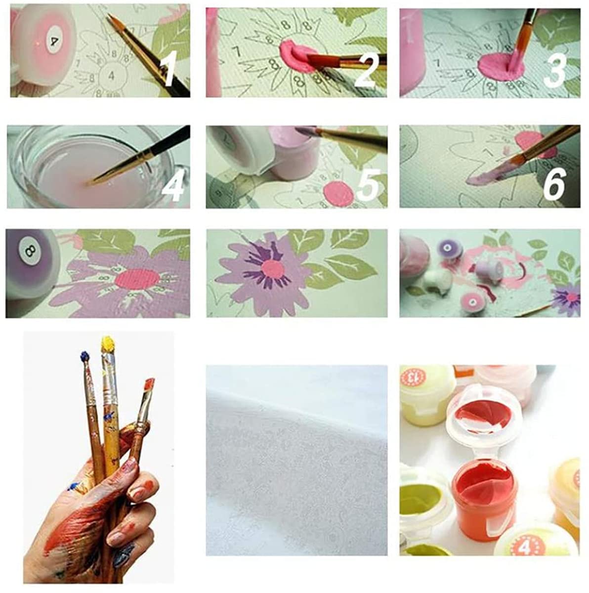 Delfino Dipingere con i Numeri per Adulti Bambini Principianti, Animale Kit per Pittura a Olio Fai