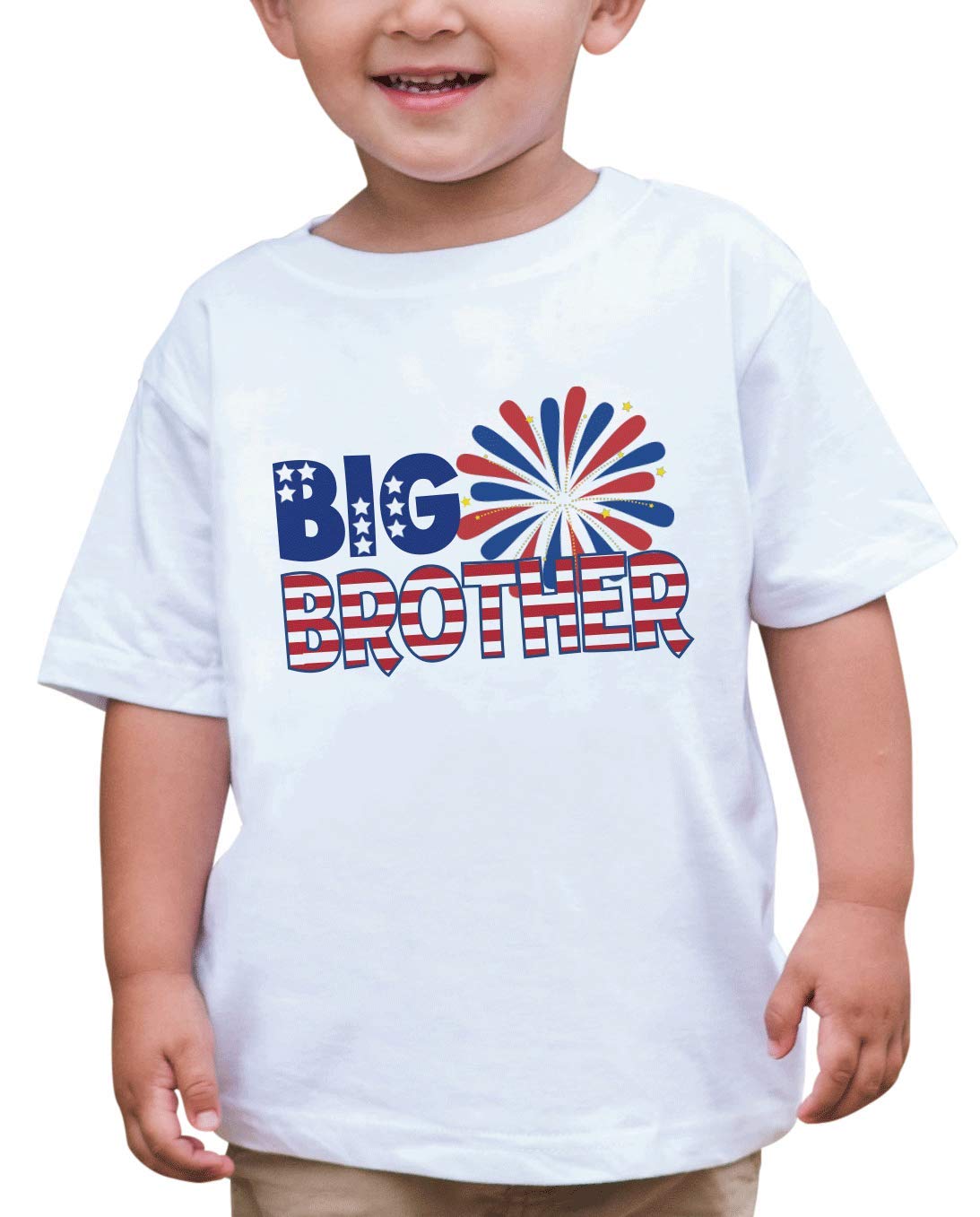 Photo 1 of 7 ate 9 Apparel Boy's Big Brother 4th of July T-Shirt Small (7-9) T-shirt Red