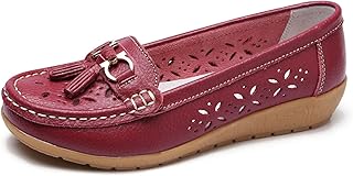 Zapatillas para mujer al aire libre verano moda mocasines ortopédicos de cuero transpirable para mujer, zapatillas de verano para ponerse zapatos de trabajo y caminar cómodos zapatos de cuero rosa