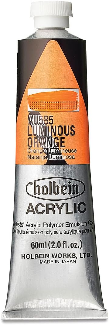 Holbein - Artist Heavy Body Acrylic - 60ml Tube - Luminous Orange