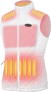 Womens Heated Vest With Battery Pack, Slim Fit Lightweight Quilted Vests For Cycling, Waist Elastic Drawstring