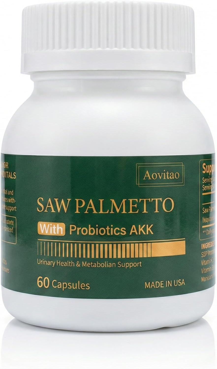 Saw Palmetto Extract with AKK Probiotics Supplement for Urinary Health Metabolism Support