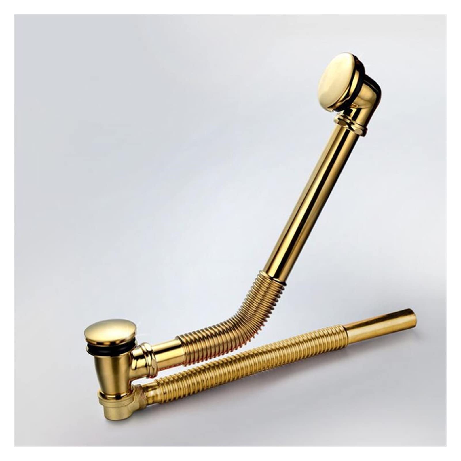 GAGALU Bathtub Drain Red Copper Material 59cm Extend Bathroom Bathtub Drian Gold Chrome Black Finished Fit For Choosen xiaolu (Color : Gold 59cm)