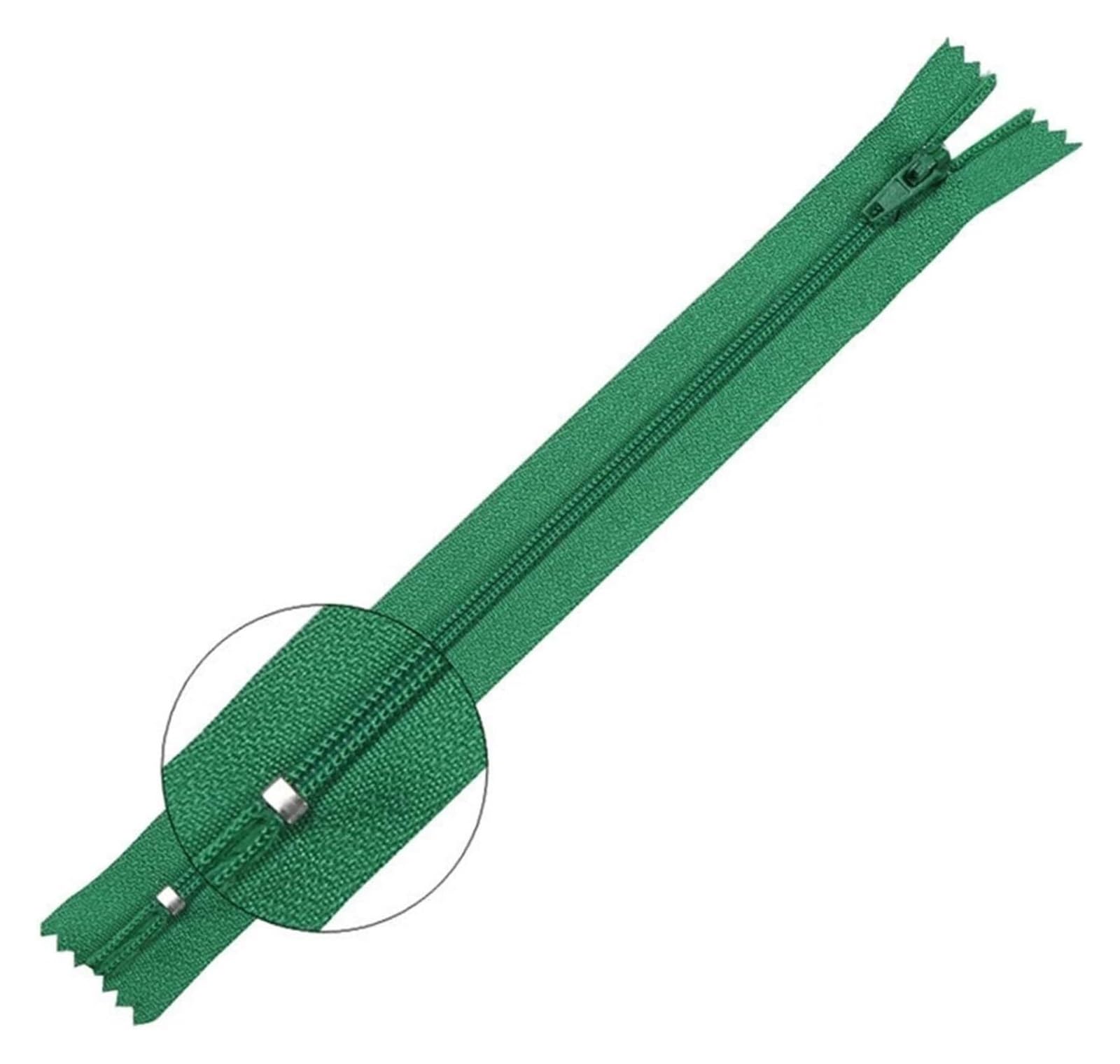 dfEDRd Nylon Coil Zipper by The Yards, 10pcs Nylon Coil Zippers, for Tailor Sewing Crafts, 3 Inch-24 inch(Grass Green,15cm)