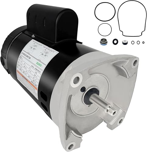 B2853 1 HP, Replaces Century AO Smith Pool Pump Motors,115/230V, 3450 RPM, 13.20/6.6A, 56Y Frame 1.25 Service Factor, Compatible with Pentair Superflo Sta-Rite Whisperflo Jandy Square Flange, LEUNGOO | Whisperflo Jandy S