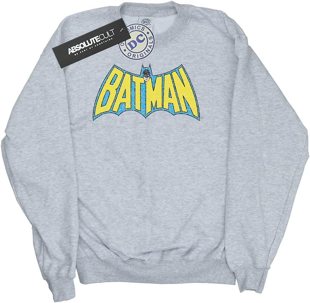 DC Comics Boys Batman Crackle Logo Sweatshirt 12-13 Years Sport Grey