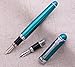 Duke D2 Green Fountain Pen Double-Nibs Iridium Medium and Fude Calligraphy Nib Interchangeable Writing Gift Box Set for Office/Business/Art/Painting