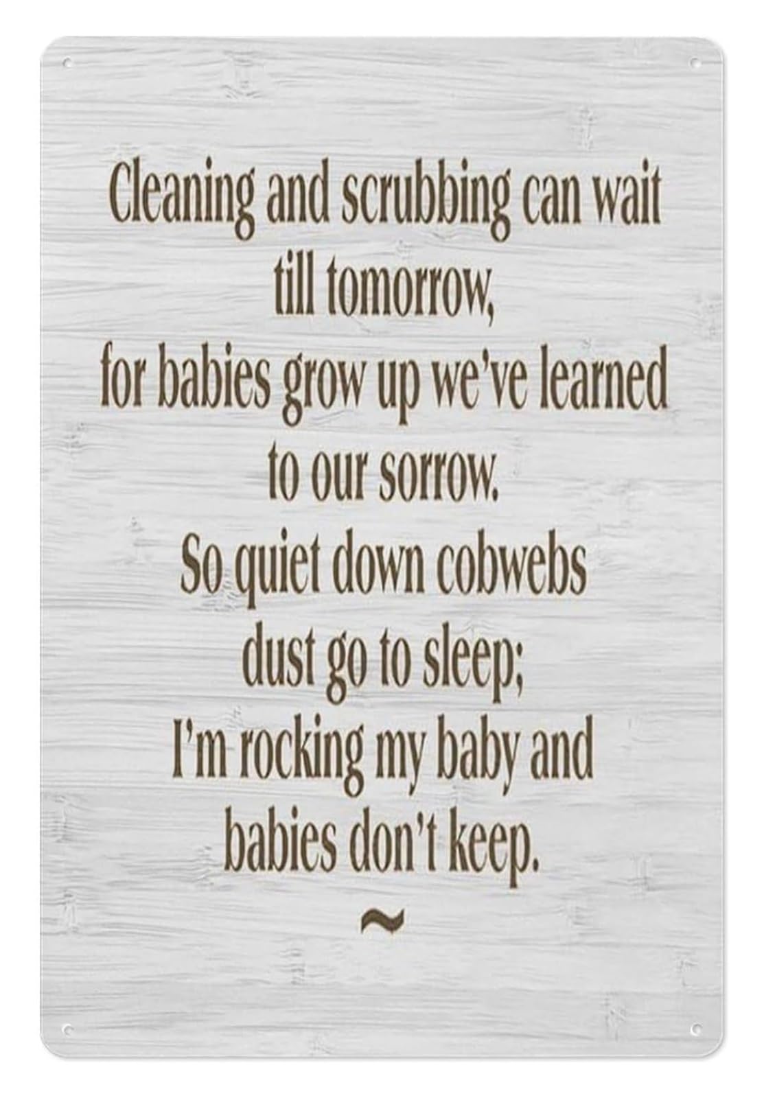 ICYJRFHLTF Cleaning And Scrubbing Can Wait Till Tomorrow Metal Tin Sign Funny Quote Rustic Farmhouse Wall Decor for Kitchen Home (8 X 12 inch)