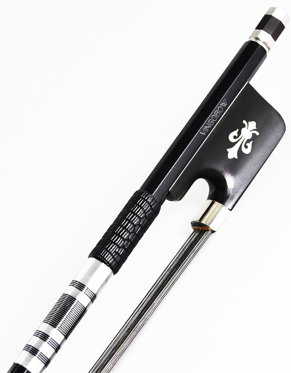 New Model 4/4 Full Size Viola Bow Advanced Carbon fiber Bow with Black Hair and White Hair Mixed Unique Design