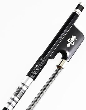 New Model 4/4 Full Size Viola Bow Advanced Carbon fiber Bow with Black Hair and White Hair Mixed Unique Design
