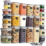 GoMaihe Vorratsdosen 28 Set, Aufbewahrungsbox Küche Organizer, Luftdicht Vorratsbehälter Plastik mit Deckel, Vorratsdose für Müsli Mehl Kaffeebohnen Cornflakes Aufbewahrung, 2L 1.4L 0.8L 0.32L 0.06L