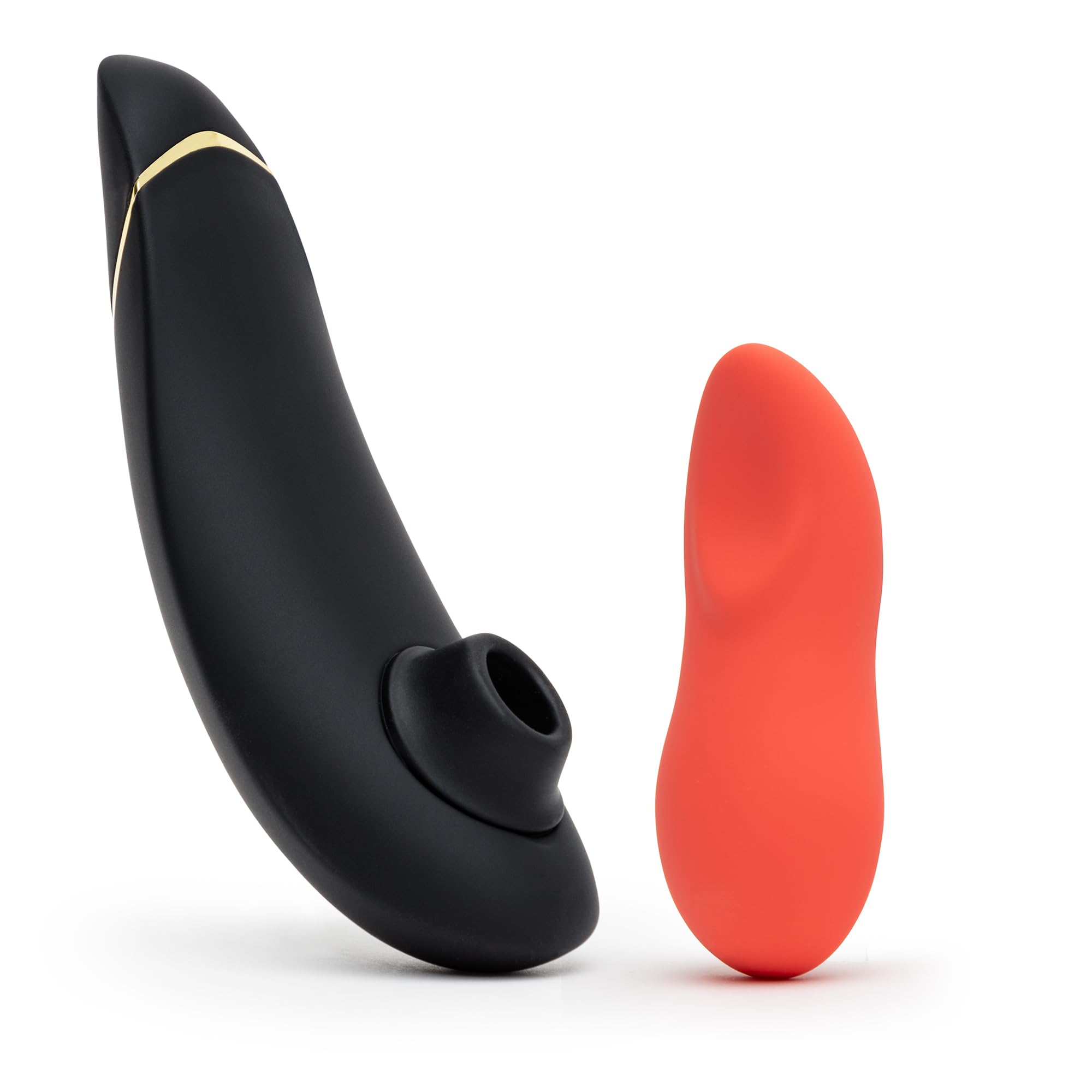 WomanizerPremium 2 Black Pleasure Air Clitoris Sucker & We-Vibe Touch X Coral Powerful Mini Massager Vibrator - Female Sex Toys Bundle
