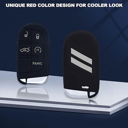 Miniatura 7 de Funda para llavero para Dodge Accesorios de 5 botones, funda de silicona para llavero de repuesto con control remoto para Dodge Challenger Charger