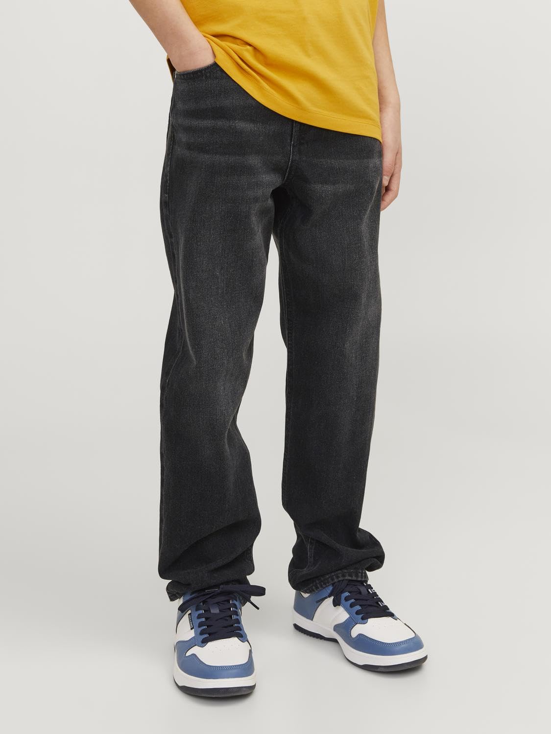 JACK&JONES JUNIOR Spodnie jeansowe chłopięce, czarny denim, 128