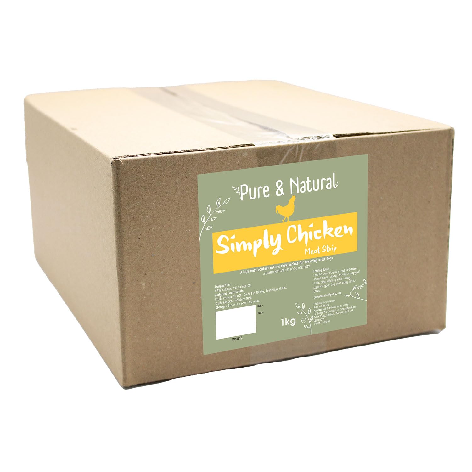 Pure & Natural Chicken Strips Dog Treats 1kg