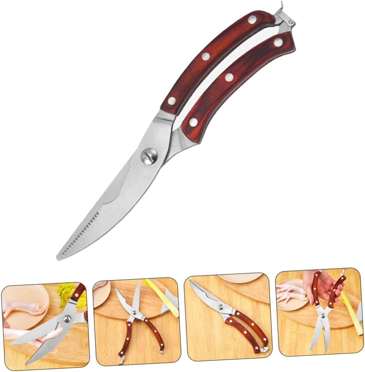 LIFKOME Stainless Steel Chicken Bone Scissors Ergonomic Handle Sturdy Kitchen Shears for Poultry and Fish Bone Cutting for Home Cooks and Chefs