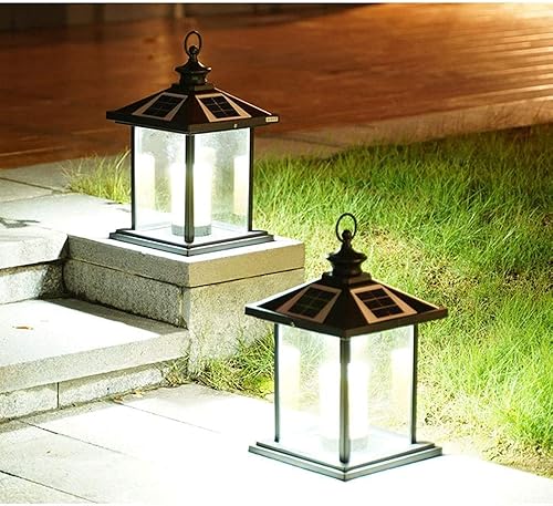 Miniatura 2 de Lámpara de poste para exteriores, impermeable, para patio, jardín, lámpara de columna de césped, luces LED de energía solar, lámpara de pilar, valla