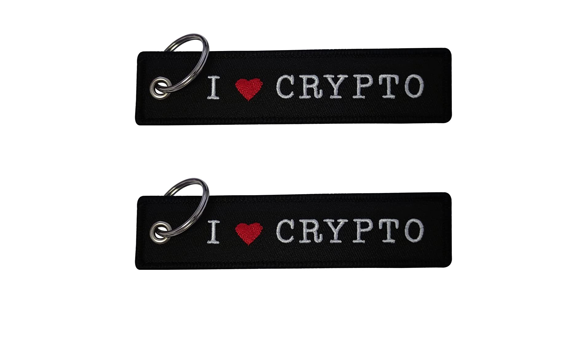 Masteel 2pcs I Love Crypto Coin Tag Embroidered Keychain Gift | Desertcart  INDIA