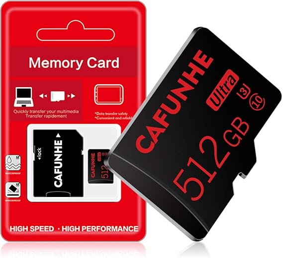 Micro SD Card 512 GB Memory Card 512 GB TF Card Class 10 with SD Card