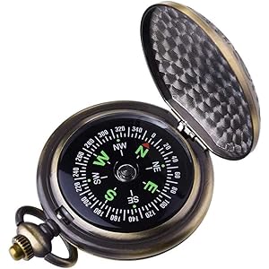 Classic Antique Compass for Outdoor Camping Hiking Hunting Motoring Boating Backpacking Navigation Tool Pocket Survival Compass Waterproof
