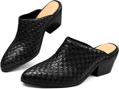 靴 FOOT INDUSTRY LEATHER MULES KNITTING Amazon.com | POYOIOR Women's Pumps Closed Pointed Toe Block