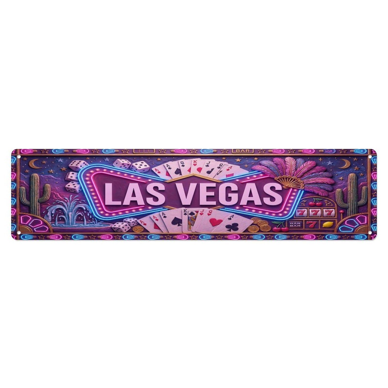 Xanthor Style Metal Tin Sign Vintage Las Vegas Usa Flag Pattern