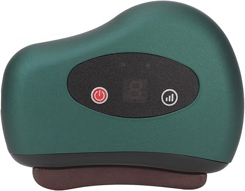 Jopwkuin Face Guasha Machine, LCD Screen 9 Levels Electronic Guasha Machine Lightweight Vibration Mini Hot Compress Stone Needle for Shoulder(#2)