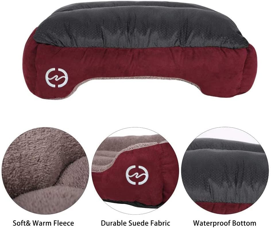 Image of SITSNOOZE Giant Reversible Orthopedic Dog Bed XXXL Size for Massive Breeds 45 kg and Above Washable Sofa Mat for Tibetan Mastiff and Newfoundland (Red & Brown, XXXL)