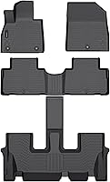 Vista 1 de Auxko Alfombrillas para todo tipo de clima, aptas para Hyundai Palisade 7 y 8 asientos 2020-2024 2025, juego de accesorios de goma de elastómero