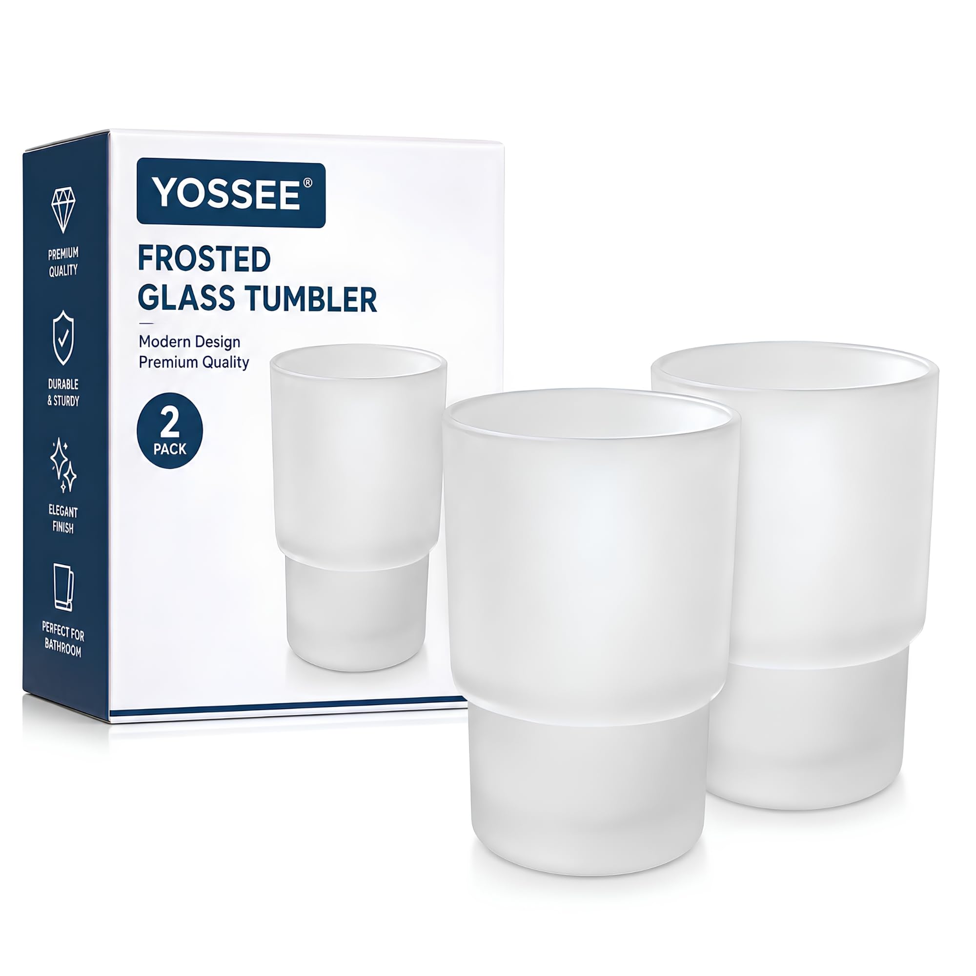 Replacement Glass Tumbler for Toothbrush Holders, Round Free-Standing Cup — image 1