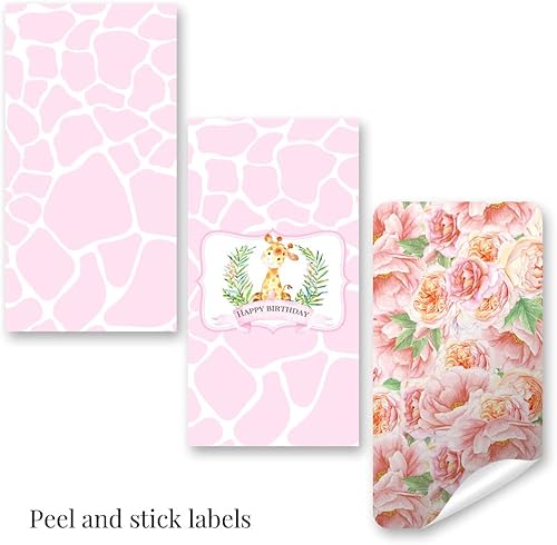 Miniatura 8 de AmandaCreation - Envoltura de calcomanías para niños, 45 etiquetas envolventes envolventes envolventes de 1.4 x 2.6 pulgadas de acuarela y jirafa