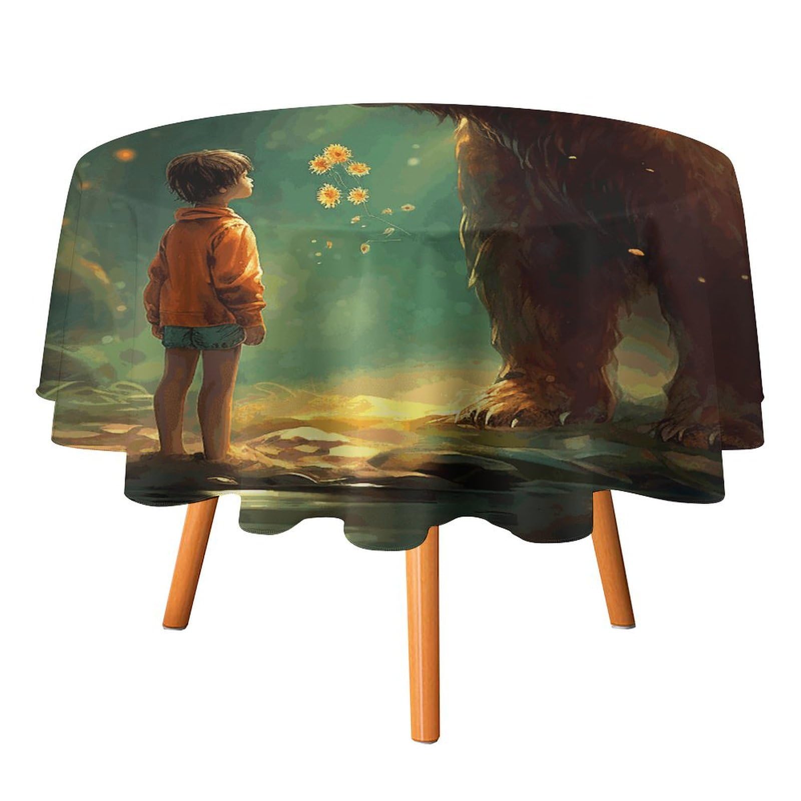 Nappe ronde enneigée de 152 cm imperméable et antitache pour table