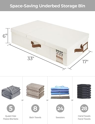 Vista 2 de StorageWorks Paquete de 2 contenedores grandes de almacenamiento debajo de la cama con tapas, contenedores de almacenamiento debajo de la cama