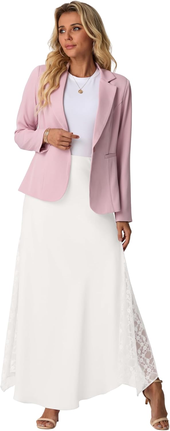 Lepunuo Womens Maxi Skirts Casual Elastic High Waisted Flowy Long Skirts Trendy Cute Skirts - Image 5