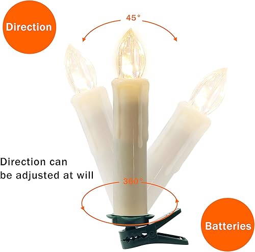 Miniatura 7 de Velas blancas sin llama, 6 velas LED para ventana, velas LED cortas de menorá, velas cónicas con batería con control remoto para decoración de