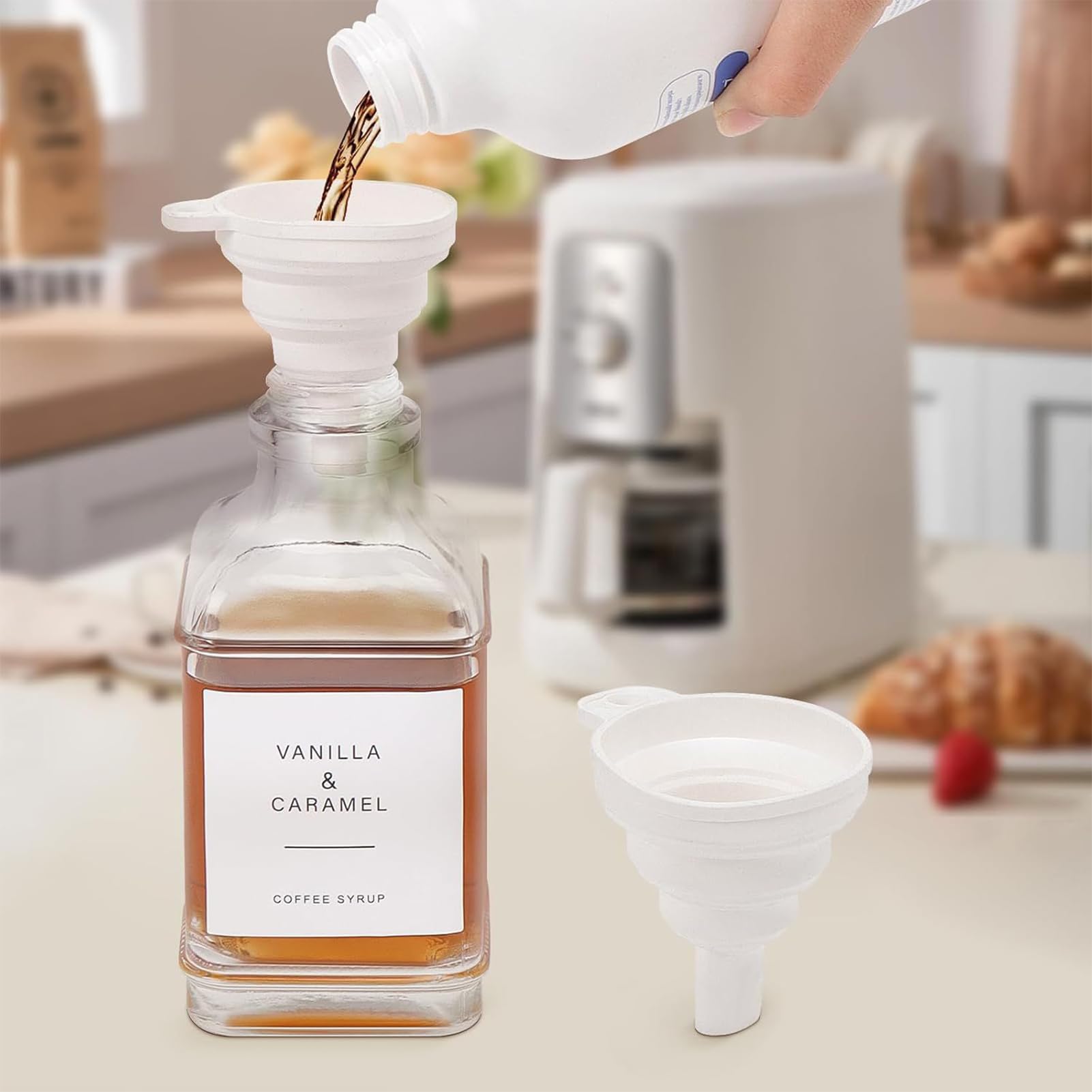 Dispensador de de - Recipiente para con Bomba | Botella de | Salsa antifugas Transparente para Ketchup Jabón líquido de Cocina, Bebida, Mesa Postre Chefs Baristas Bar