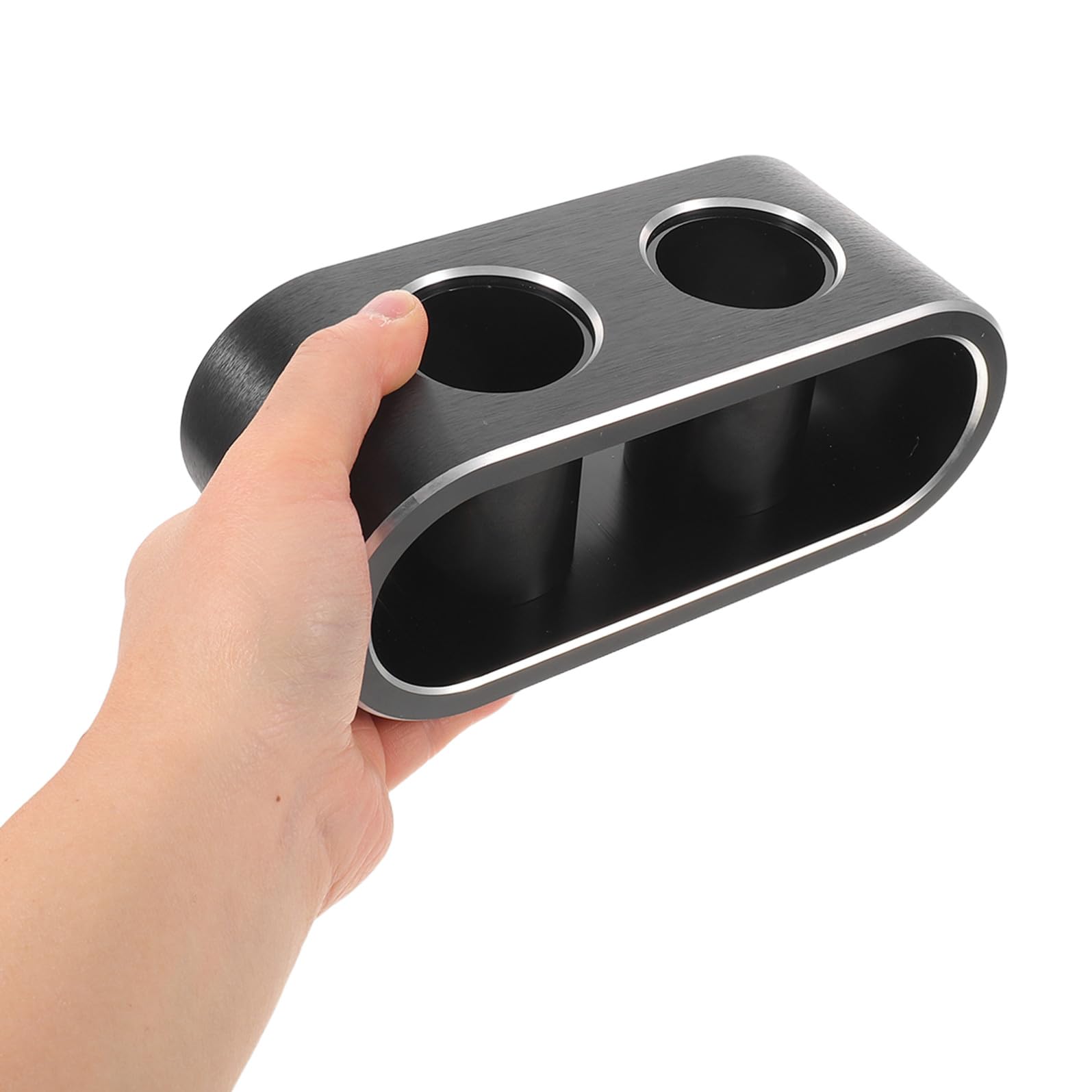 Soporte para Micrófono de Aleación de Aluminio Negro 2 Ranuras, Durabilidad Robusta Mantenimiento, Adecuado para Recepción de Oficina y Hotel