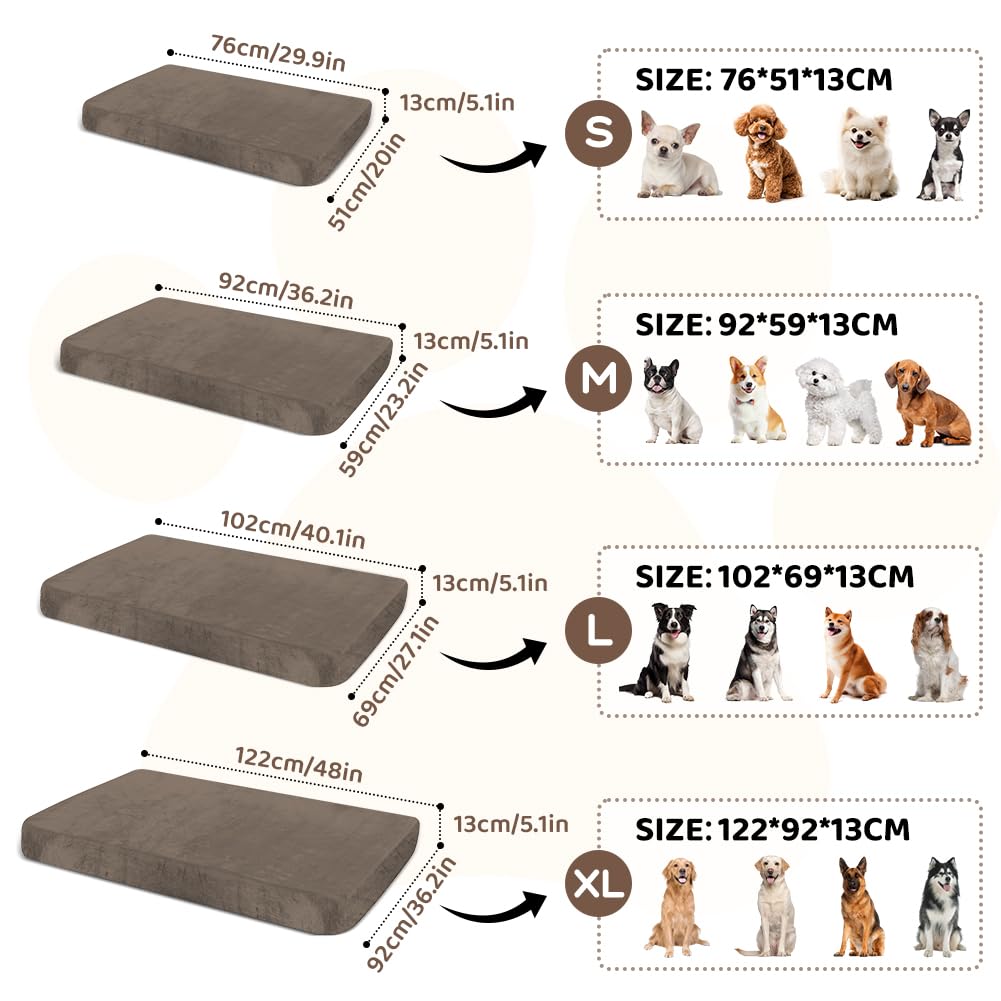 DUJUIKE 100% Copriletto Impermeabile per Cani, coprimaterasso in Velluto per Cani, copriletto in Morbida Peluche, copriletto di Lavabile e Rimovibile per Animali Domestici, con Elastico (caffè,S)