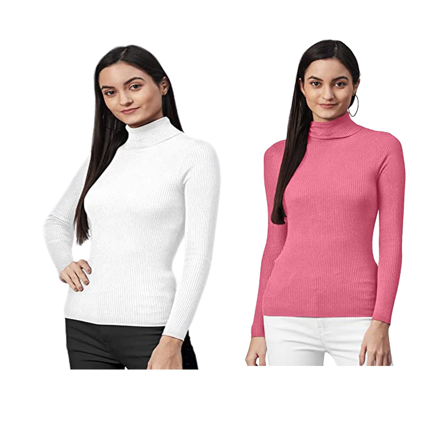 r lon RZLECORT Ribbed Sweatshirt Casual Wear Highneck/Full Sleeves Tops for Women and Girls-picture-30
