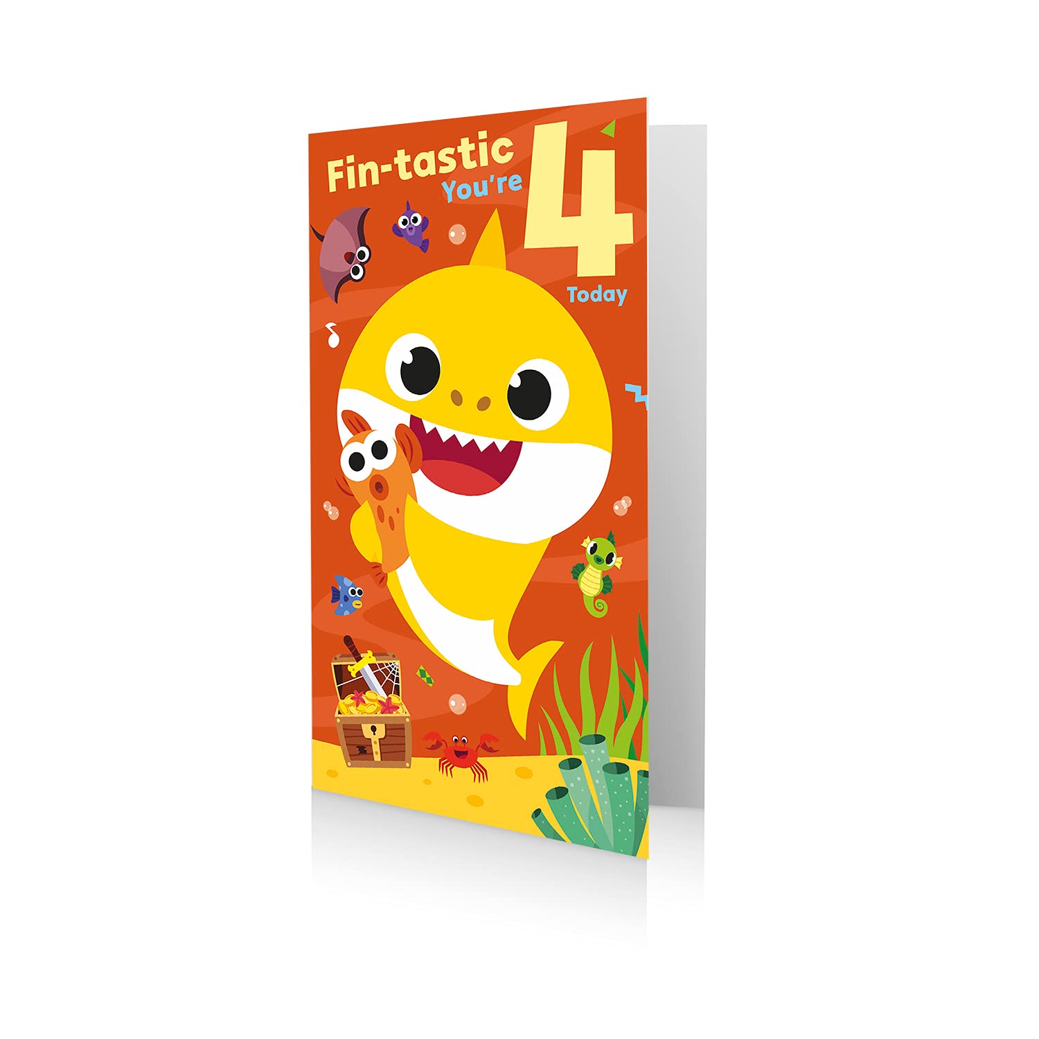 Baby Shark 4 Today 4th Birthday Card