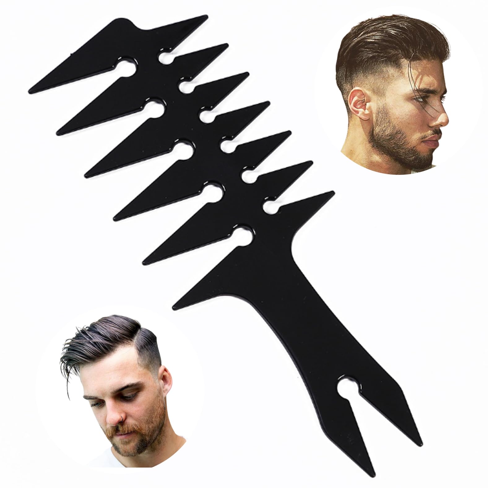 3-in-1 Strukturgelkamm Für Herren – Ideal Für Slickback, Pompadour & Bartpflege