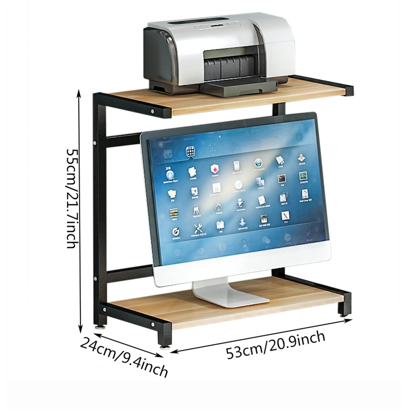 Stand di Stampa per Ufficio Printer Rack Desktop Fax Rack Display Rack Multi-Function Table Organizer con Rack di archiviazione Deposito e organizzazione Piccolo Spazio Staffa Scanner Fax