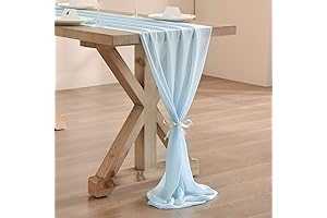 Socomi Light Blue Chiffon Table Runner: Transform Your Tablescape